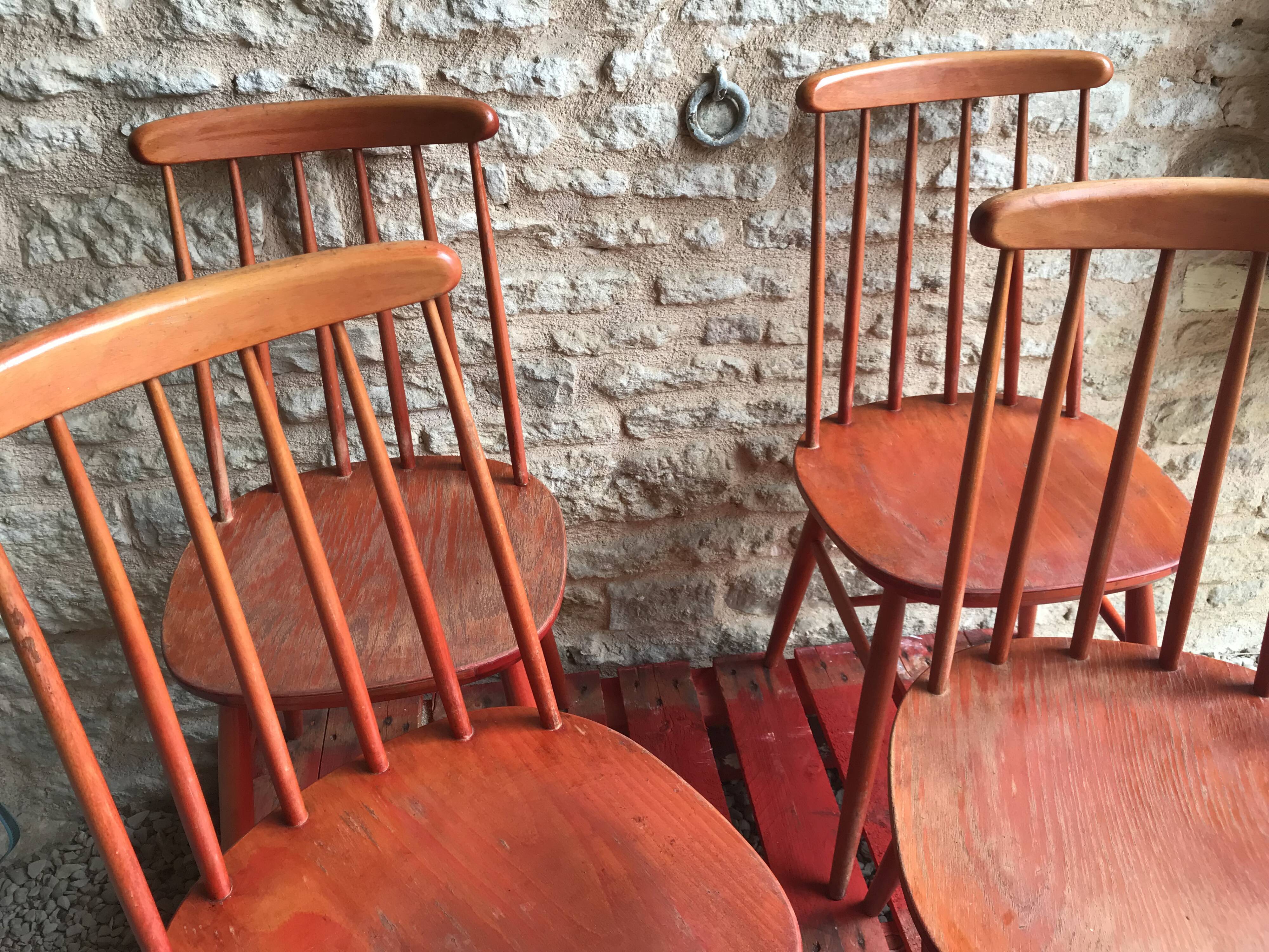 Set of 4 vintage 1960's scandinavian