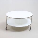 Table basse ronde en verre opaline Ikea 1980 Suède