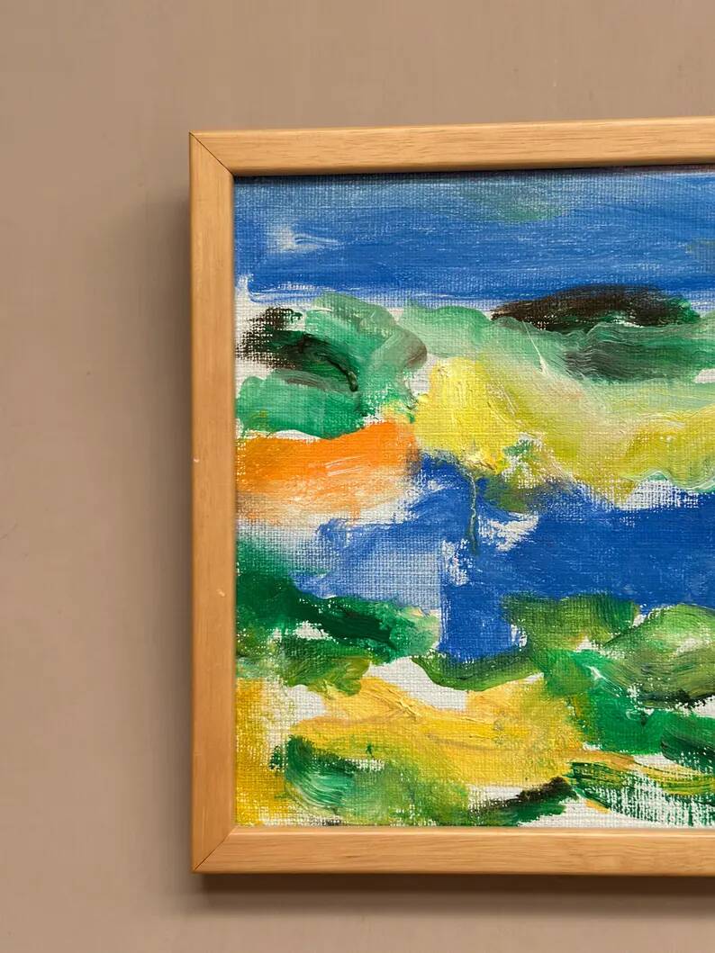 Huile sur toile originale suédoise – "Composition" par Inge Blomqvist