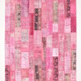 7x10 distressed pink turkish rug 300x208cm