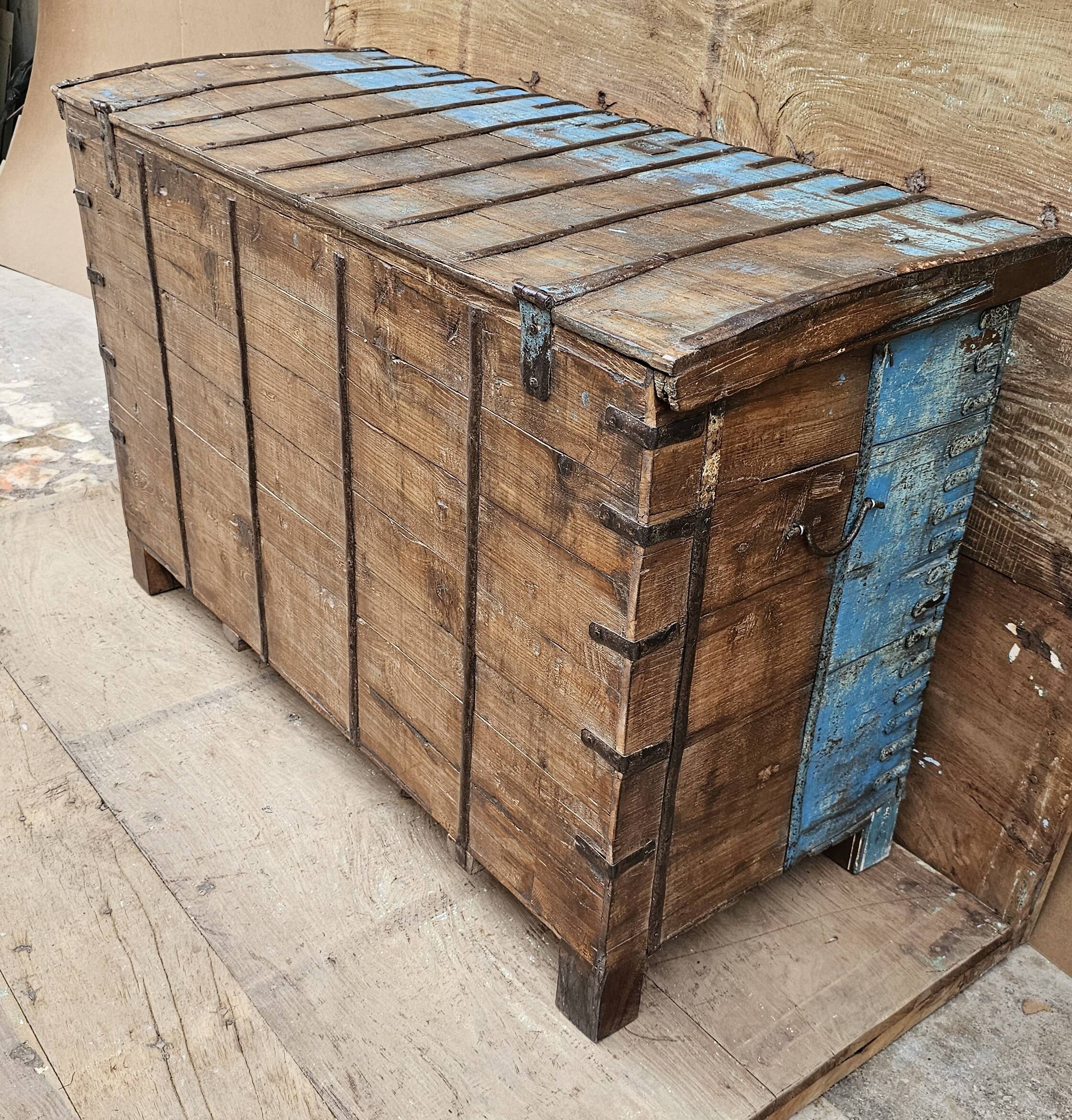 Antique Burmese teak dowry chest