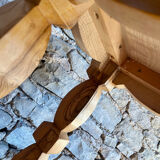 Carved ash wood side table