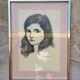 Tableau : dessin sur carton - portrait de jeune femme