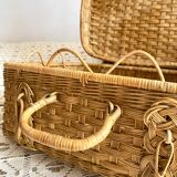 Vintage rattan suitcase