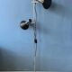 Mid-century black vintage floor lamp with two aluminium spots.