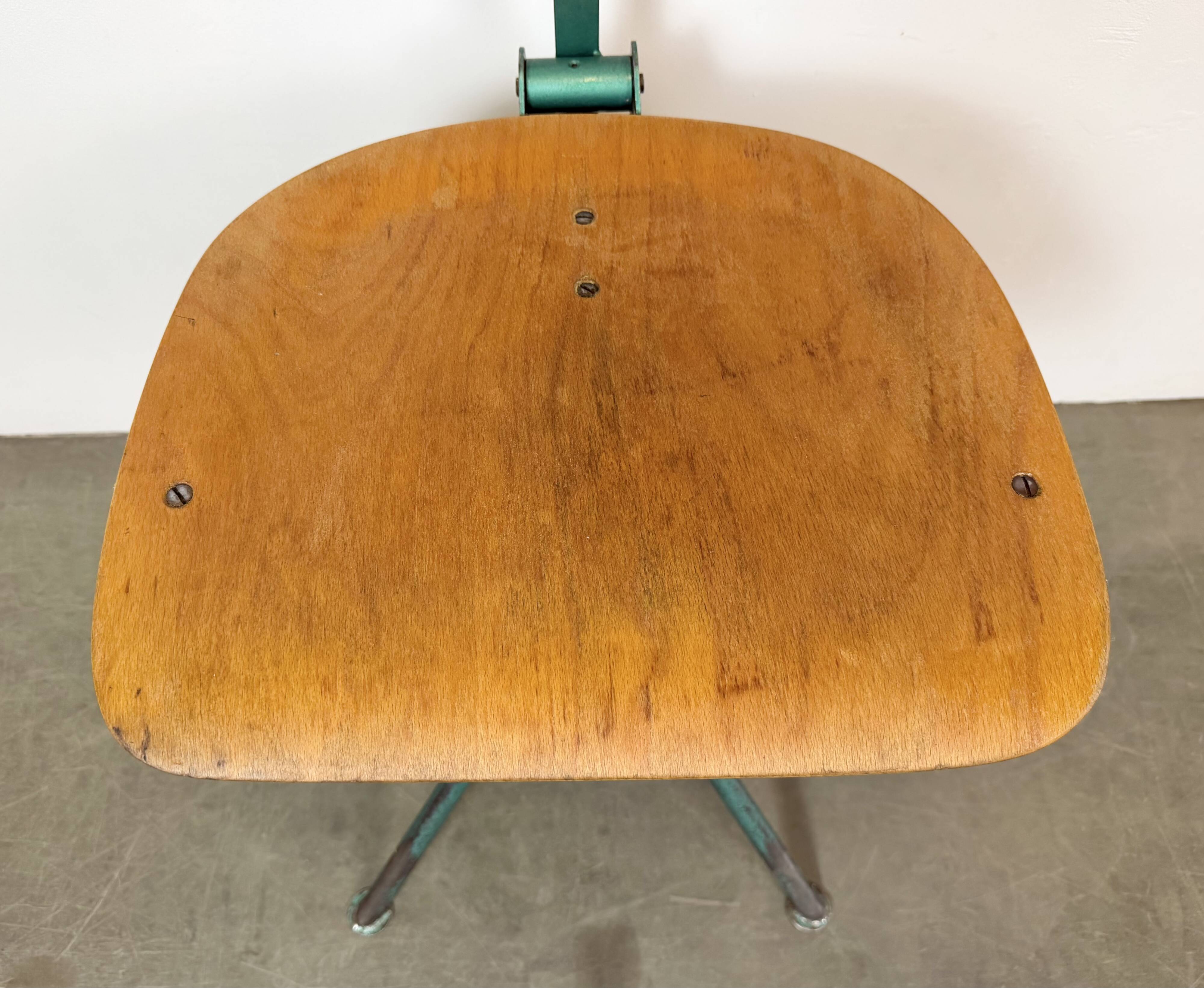 Dark Green Industrial Workshop Chair, 1950s