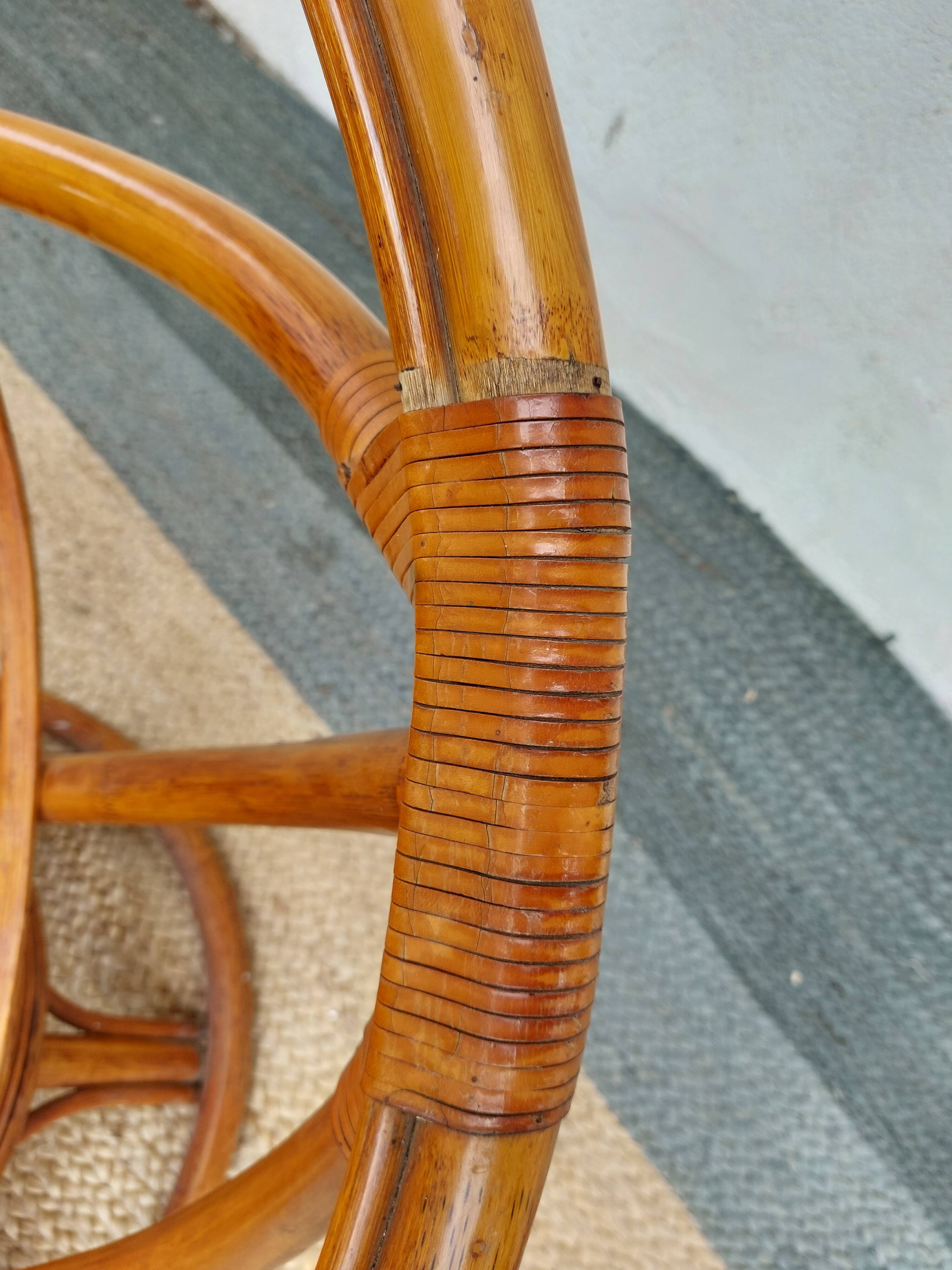 bamboo wood, rattan, vintage sofa
