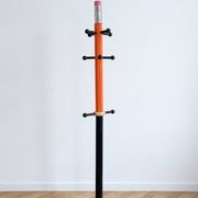 Vintage coat rack DLG Pierre Sala orange and black.