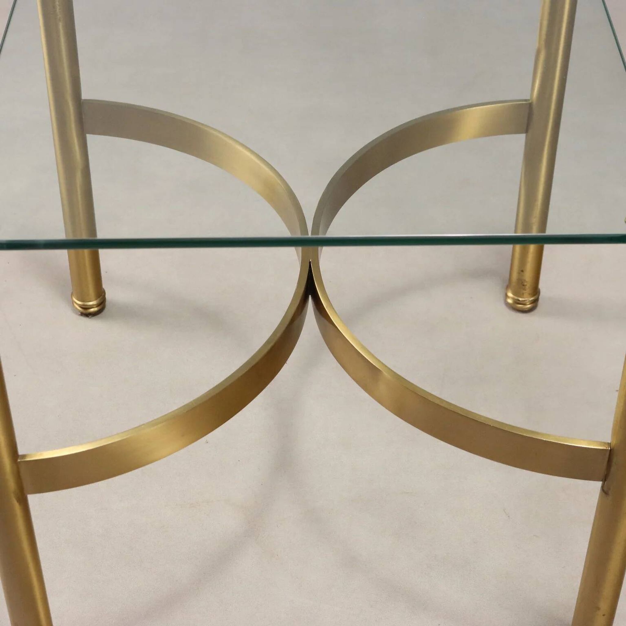 Vintage coffee table in brass and glass, Italian design, 1970s.