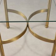 Vintage coffee table in brass and glass, Italian design, 1970s.