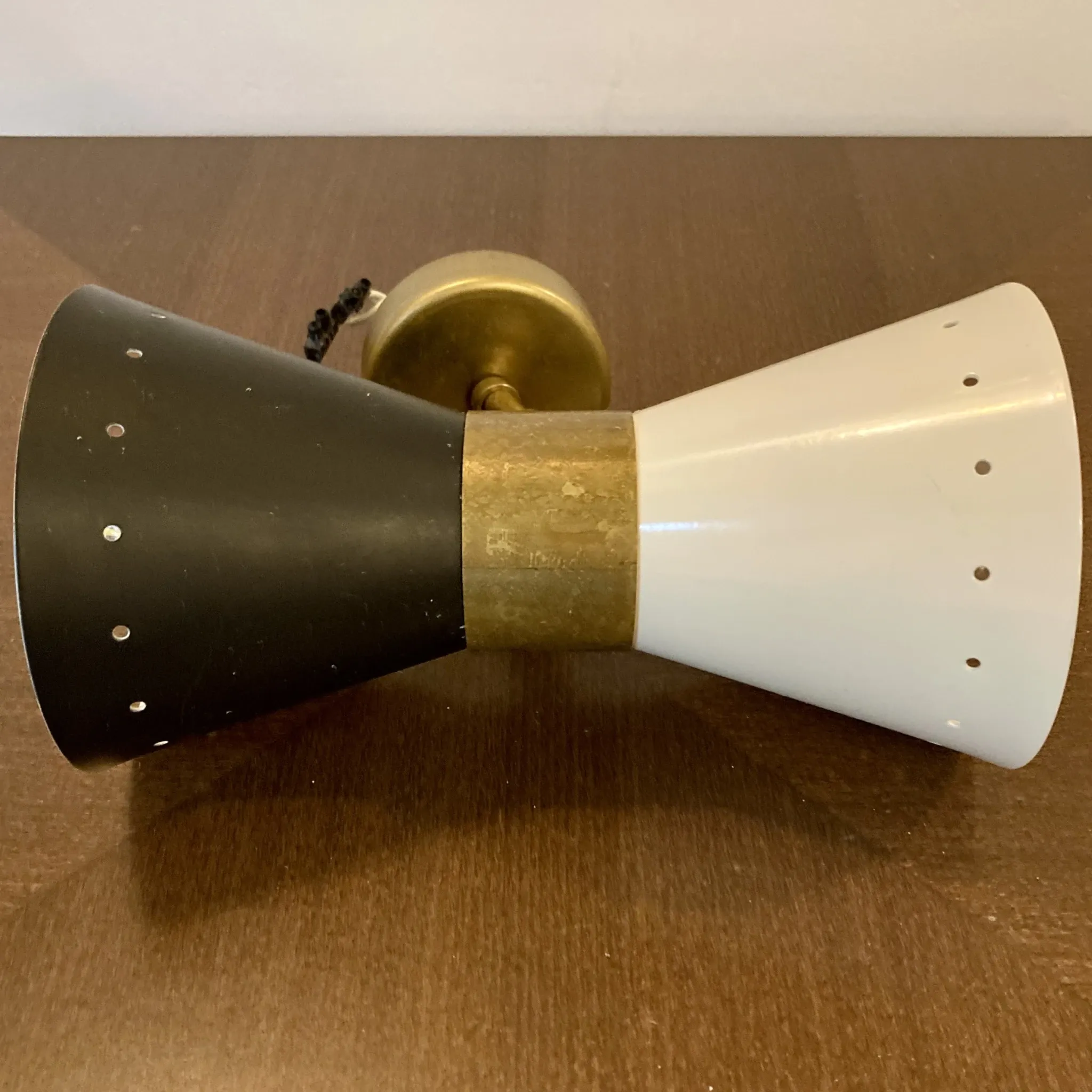 Vintage wall lamp "Diabolo" – 1950s style - black and white