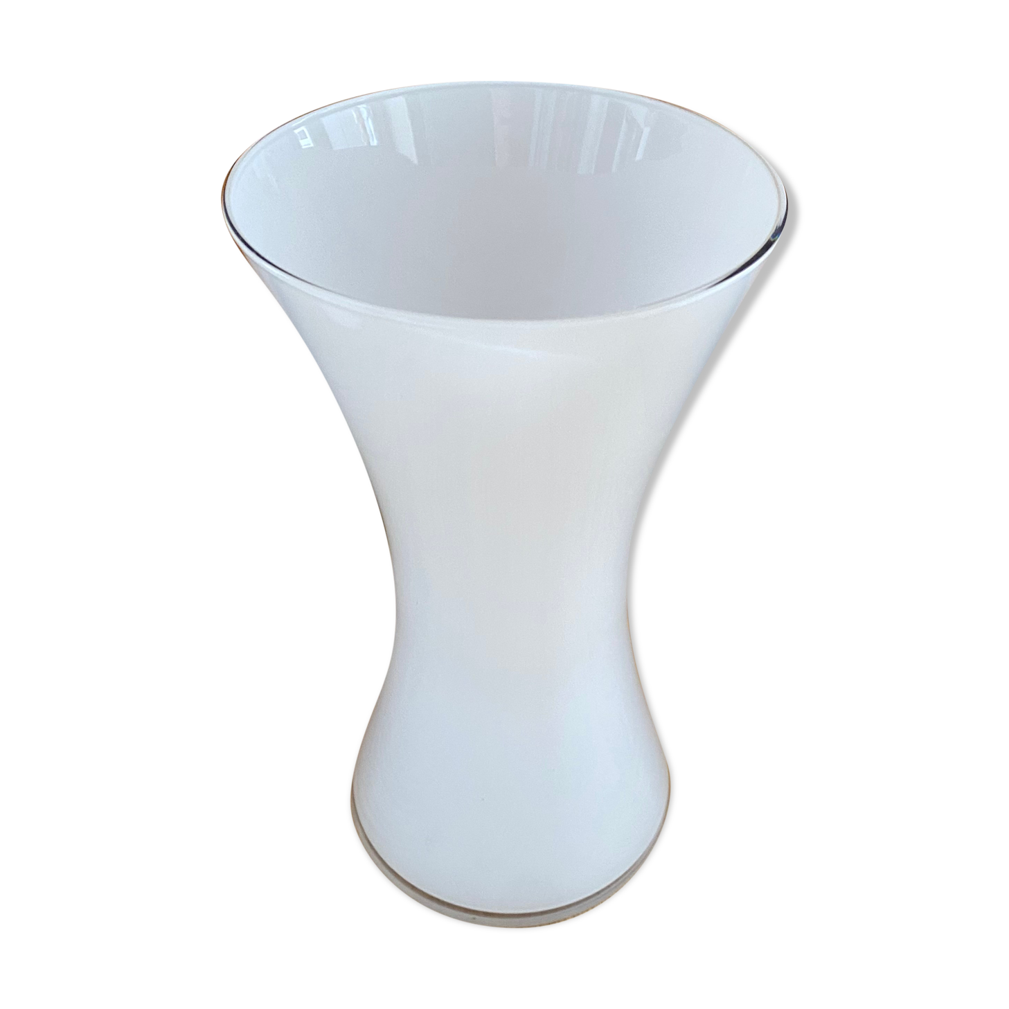 Anne Nilsson white glass spool vase for Ikea