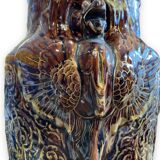 Important Longchamp Griffon vase in golden ceramic