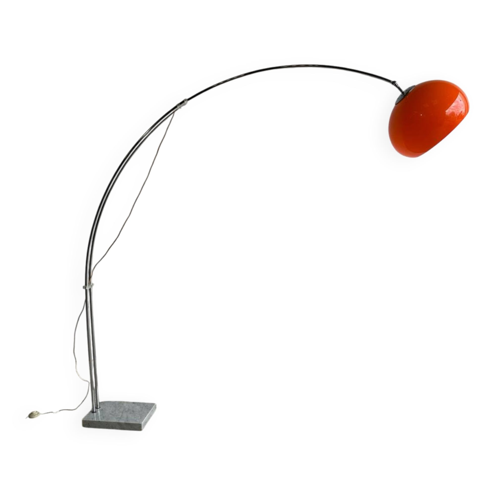 Lampadaire arc orange, design Italien 1970