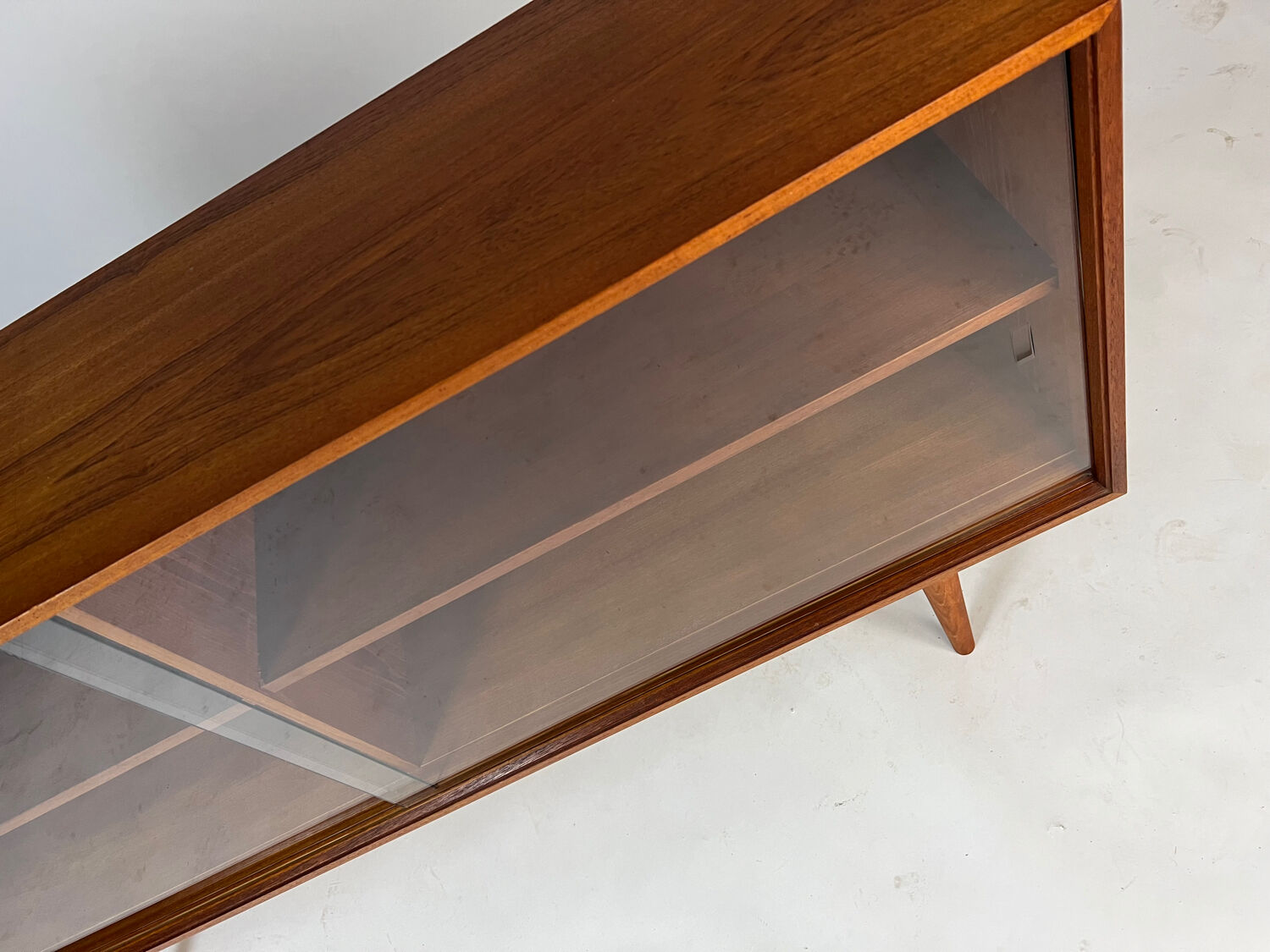 Vintage teak display cabinet sideboard shelf 60s midcentury