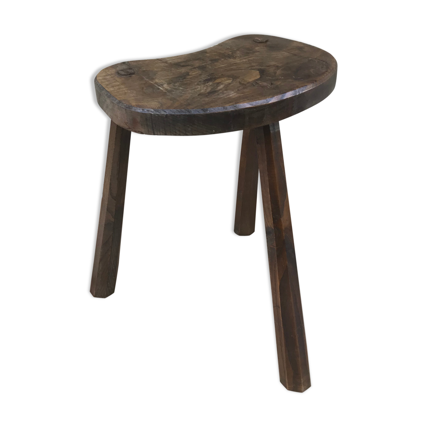 Old walking tabouret feet tripodes vintage dark wood