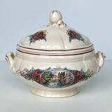 Earthenware tureen from sarreguemines obernai model illustrated by henri loux