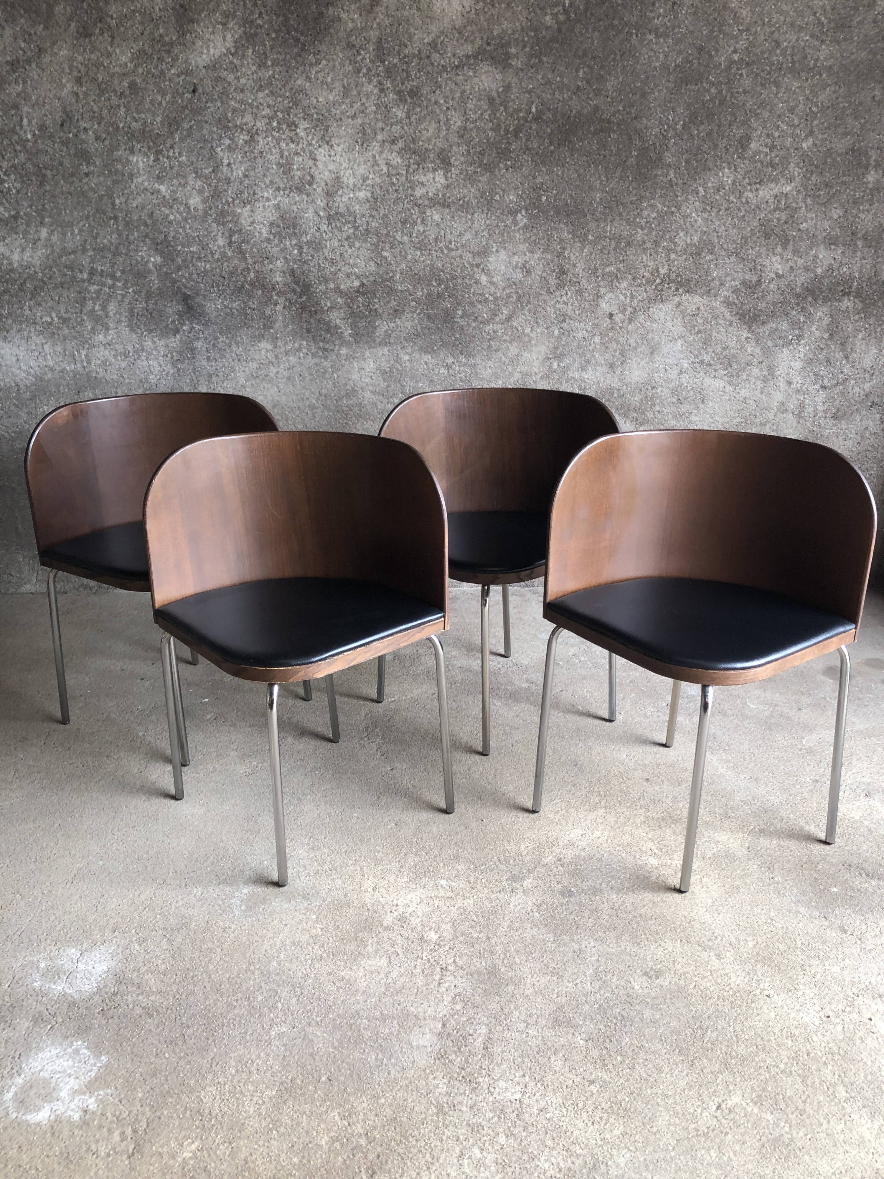 Fusion table and four chair set, vintage Ikea, 1990