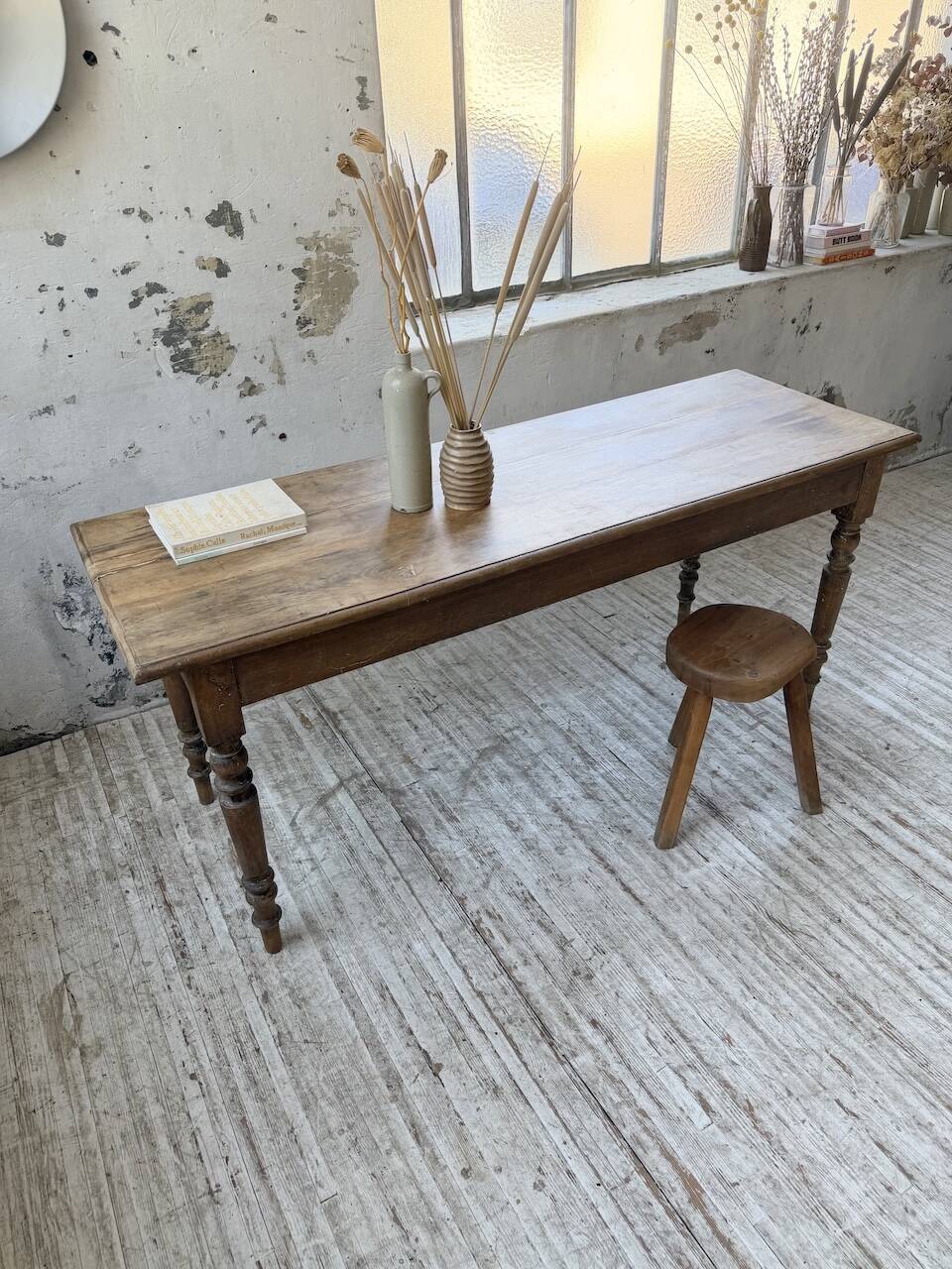 Table de ferme, bistrot en hêtre 1900