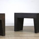 Pair Of Stools Bossche School By Dom Hans Van Der Laan & Jan De Jong, 1970s