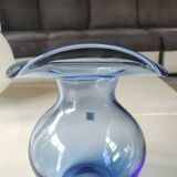 Bohemia Selection ball vase in handmade crystalline. Cobalt blue.
