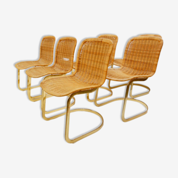 Cidue 1970 Wicker Lounge Chair Set