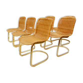 Cidue 1970 Wicker Lounge Chair Set