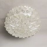 Mid century clear round crystal glass ceiling wall flush mount lamp
