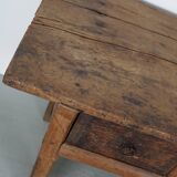 Table d'Appoint / Console Antique de Ferme Rustique Espagnole en Châtaignier, 18ème Siècle