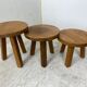 Tables d’appoint vintage brutalistes en chêne années 1960, ensemble de 3
