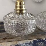 Pair of chiseled glass wall sconces