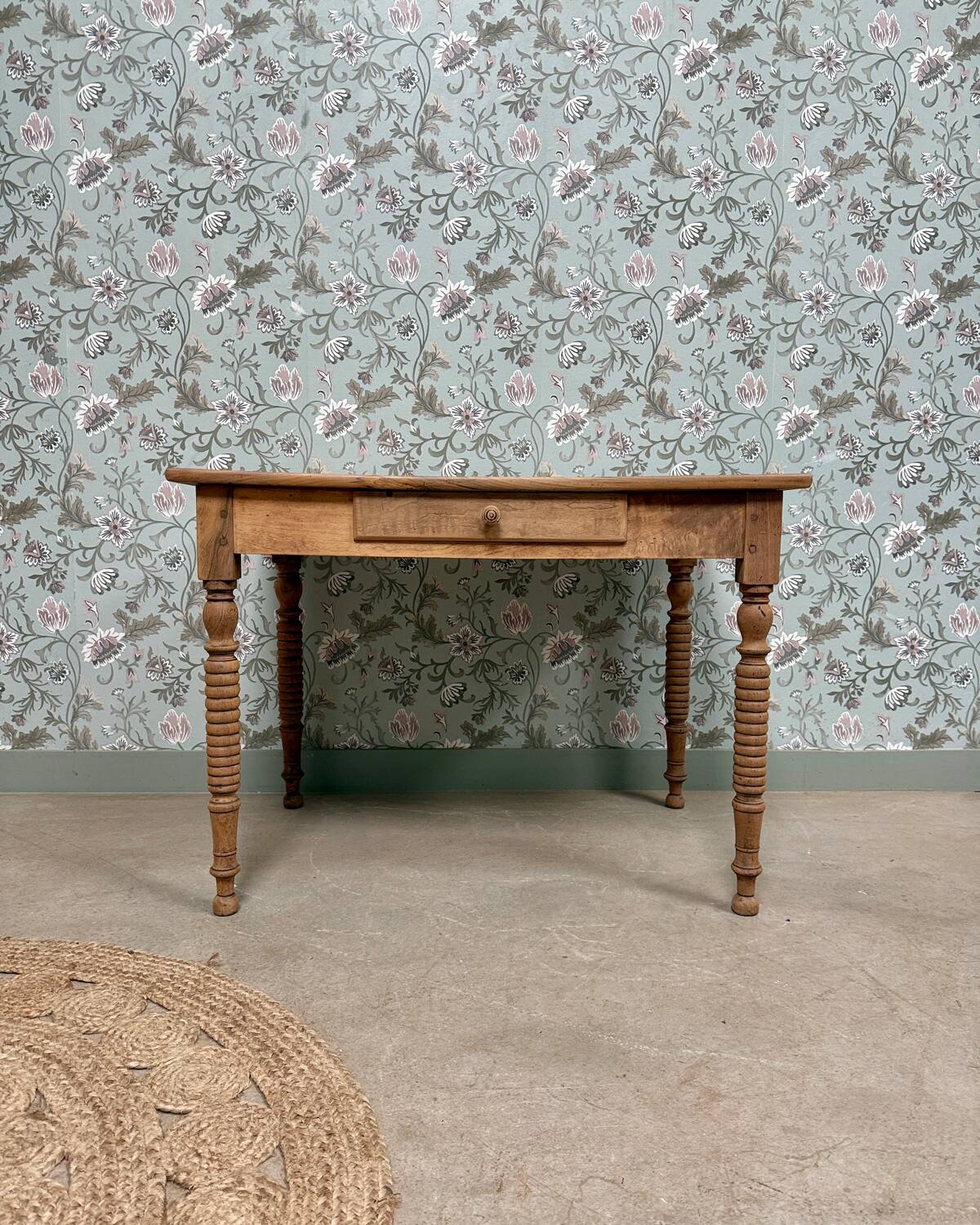 Antique table with turned legs (renovated)