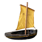 Wooden pond sailboat, The Misainier by the brand Tirot, vintage toy.