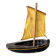 Wooden pond sailboat, The Misainier by the brand Tirot, vintage toy.