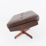 Madsen & Schubell leather armchair with ottoman for Bovenkamp