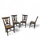 4 x elm dining chair with a carved back frame in a rosette / France / 1890-1900