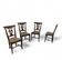 4 x elm dining chair with a carved back frame in a rosette / France / 1890-1900