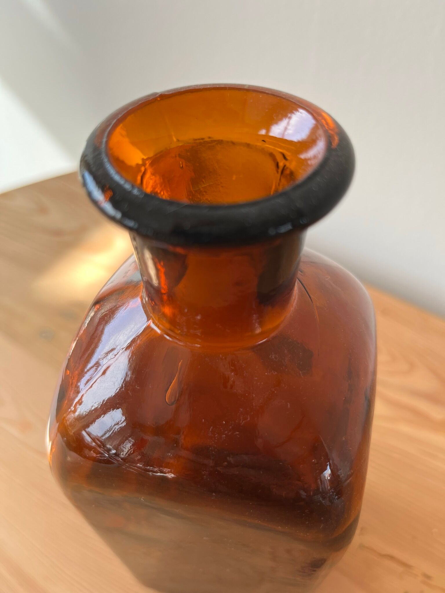Amber Square Apothecary Bottle