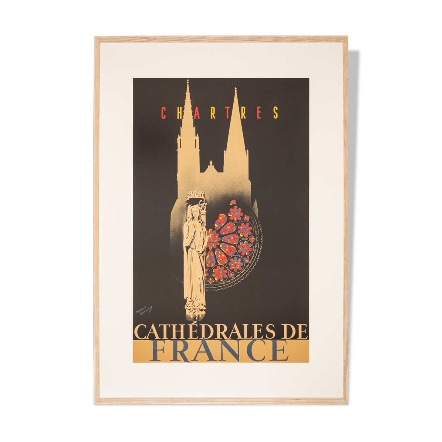 Chartres - Cathédrales de France, Art Déco Travel Poster, 86 x 123 cm