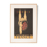 Chartres - Cathédrales de France, Art Déco Travel Poster, 86 x 123 cm
