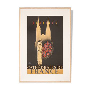 Chartres - Cathédrales de France, Art Déco Travel Poster, 86 x 123 cm