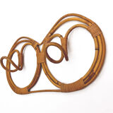 Wall-mounted reed and wicker coat rack by franco albini and franca helg for vittorio bonacina 1958