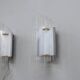 Set of 3 Italian chrome and acrylic blades wall sconces 1970s