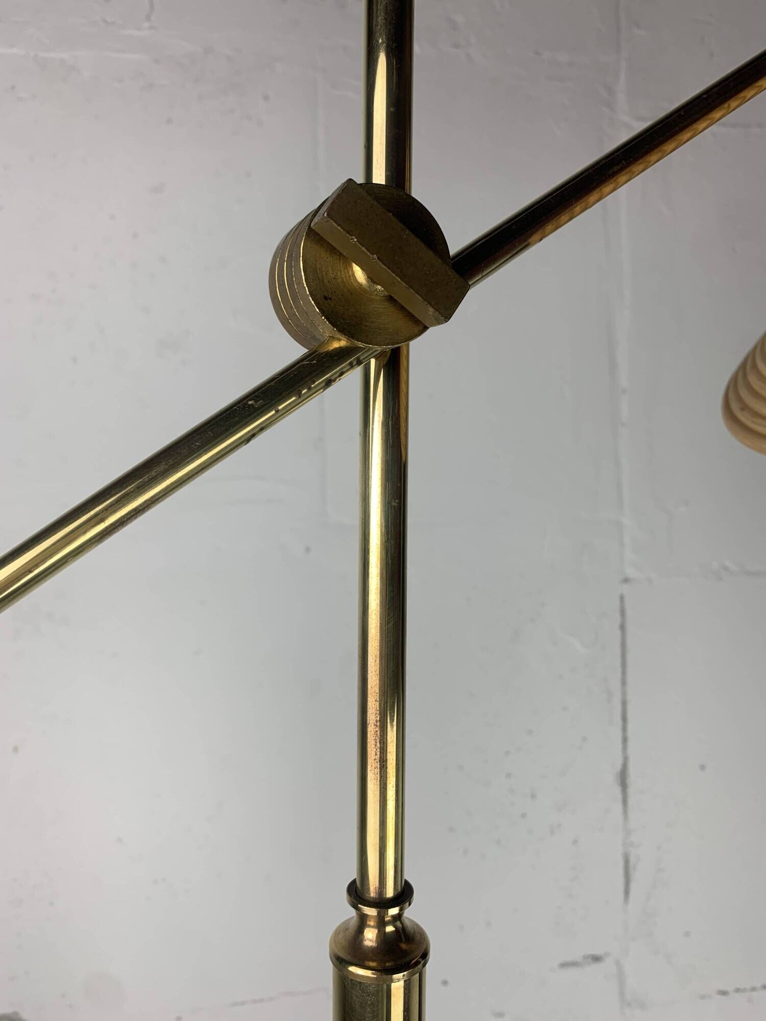 Italian Adjustable Floor Lamp in Pencil Reed, Bamboo, Rattan and Brass, 1970s