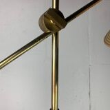 Italian Adjustable Floor Lamp in Pencil Reed, Bamboo, Rattan and Brass, 1970s