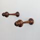 Pair of vintage turned wood coat hooks – sculpted knobs