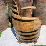 Whisky barrel armchair with spinner