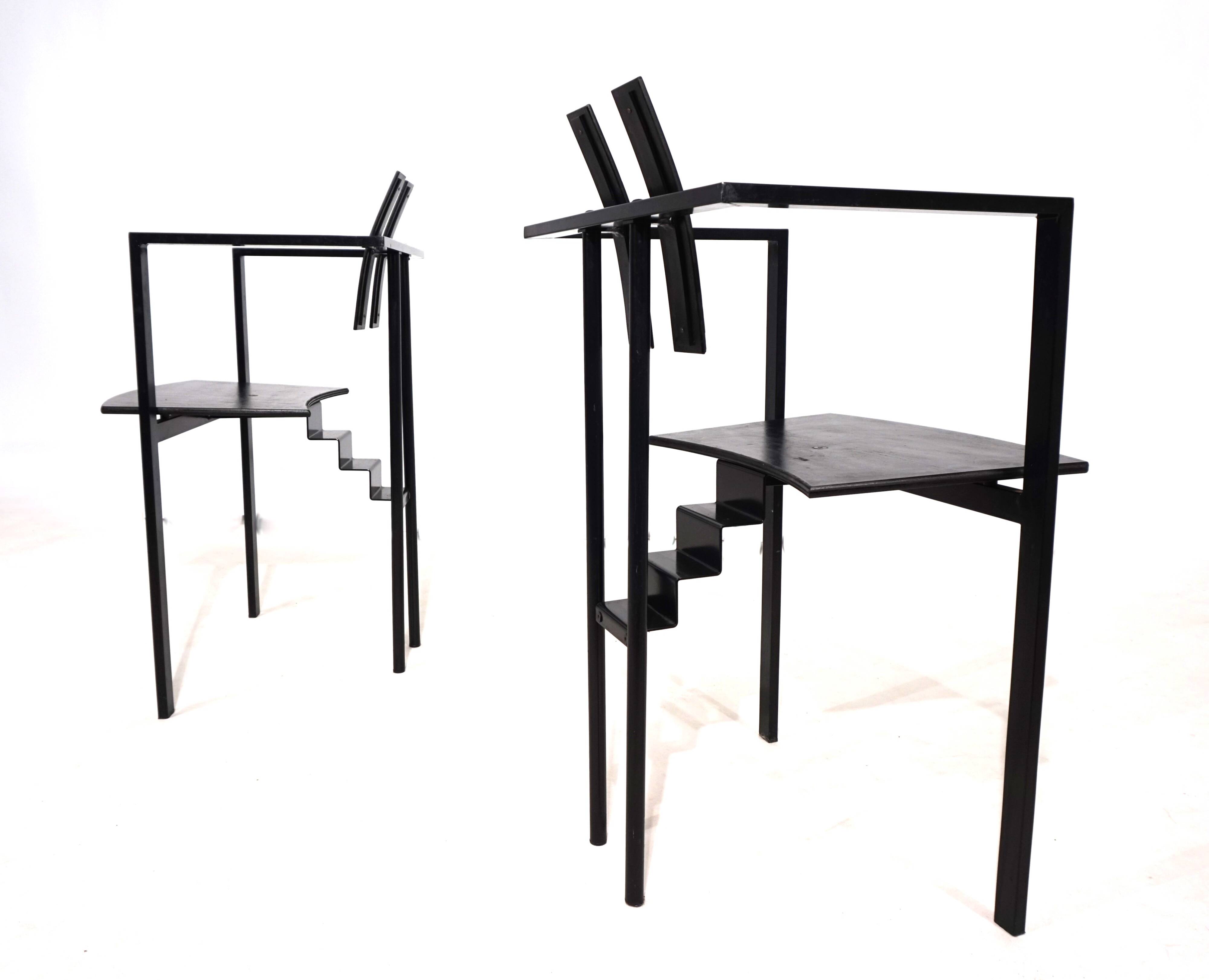 KFF Trix Memphis set of two dining chairs by Karl Friedrich Förster, 1988
