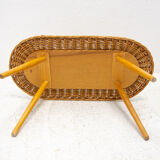Mid century rattan stool by Jan Kalous for ÚLUV, 1960´s, Czechoslovakia