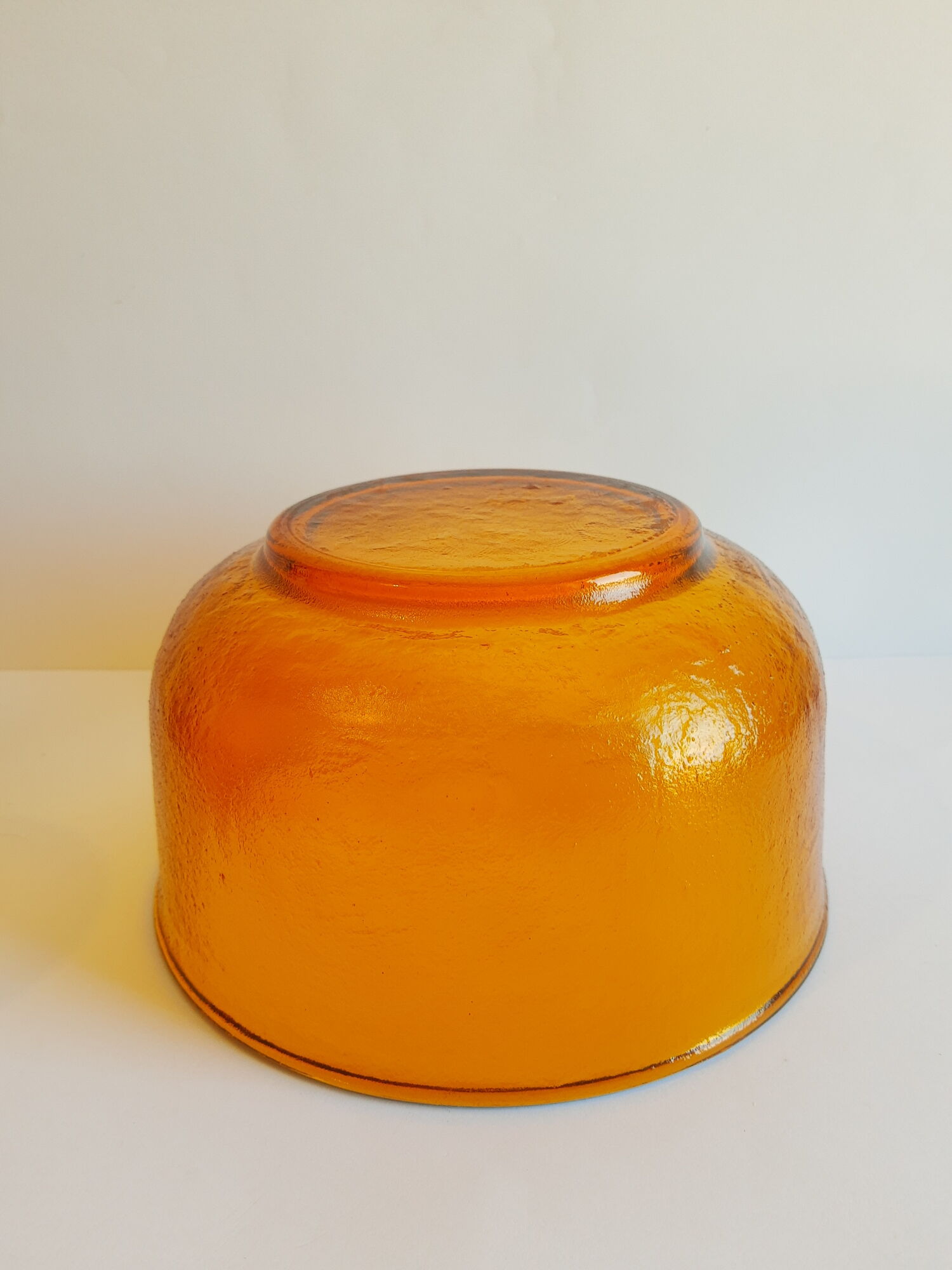 Lot salad bowl codec and 7 cups frosted amber glass sierra 70s